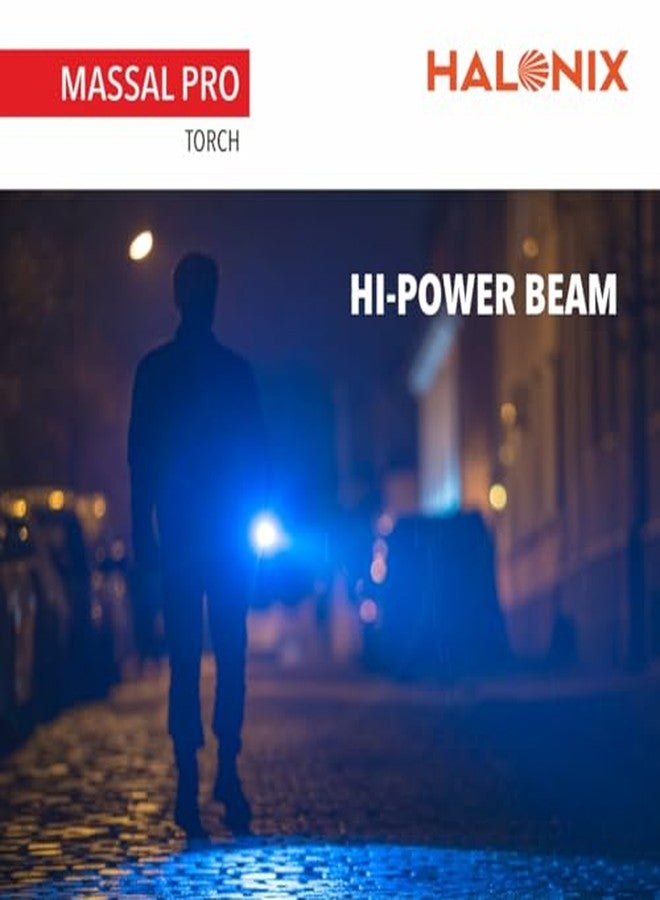 Halonix مصباح هالونيكس ماسال برو LED بقوة 1 واط | مصباح يدوي LED أبيض فائق السطوع | مصابيح يدوية ساطعة لحالات الطوارئ ومعدات التخييم | مصباح يدوي مزود ببطاريات AA | عبوة واحدة، 120 لومن - Image 3